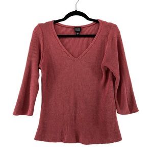 Eileen Fisher Pink Silk Sweater Size Medium VNeck